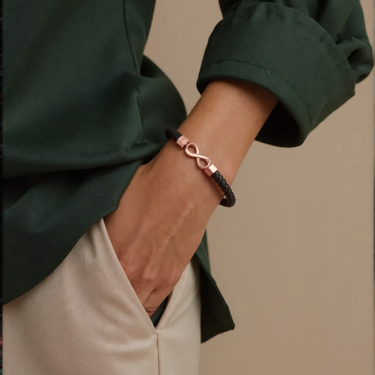 Vielring - "An meinen Mann" Personalisiertes Unendlichkeits-Armband - Silber / 19 cm - Schmales Handgelenk