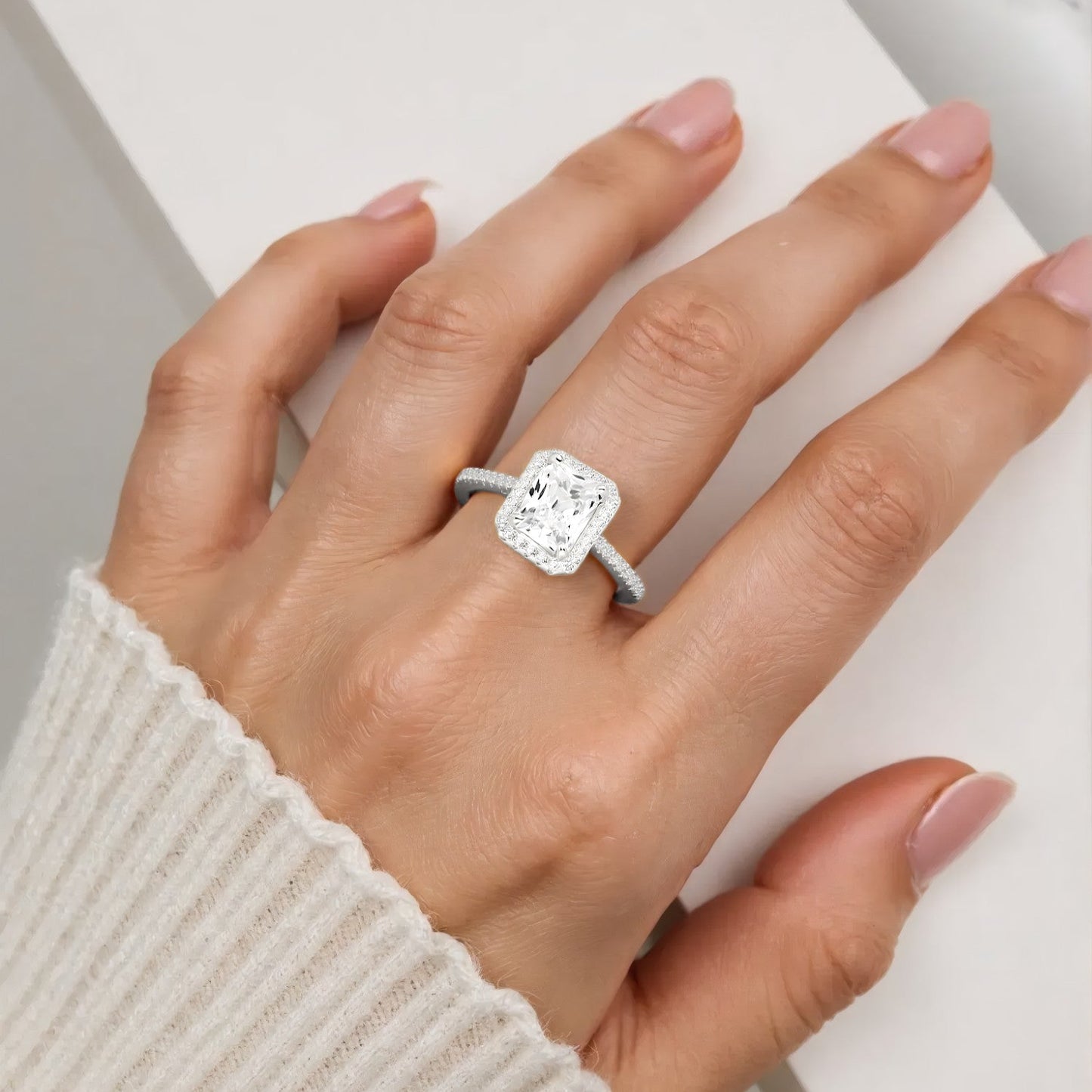 Vielring - Großer Chunky Zirkonia Stein Ring - 925 Silber - Gold