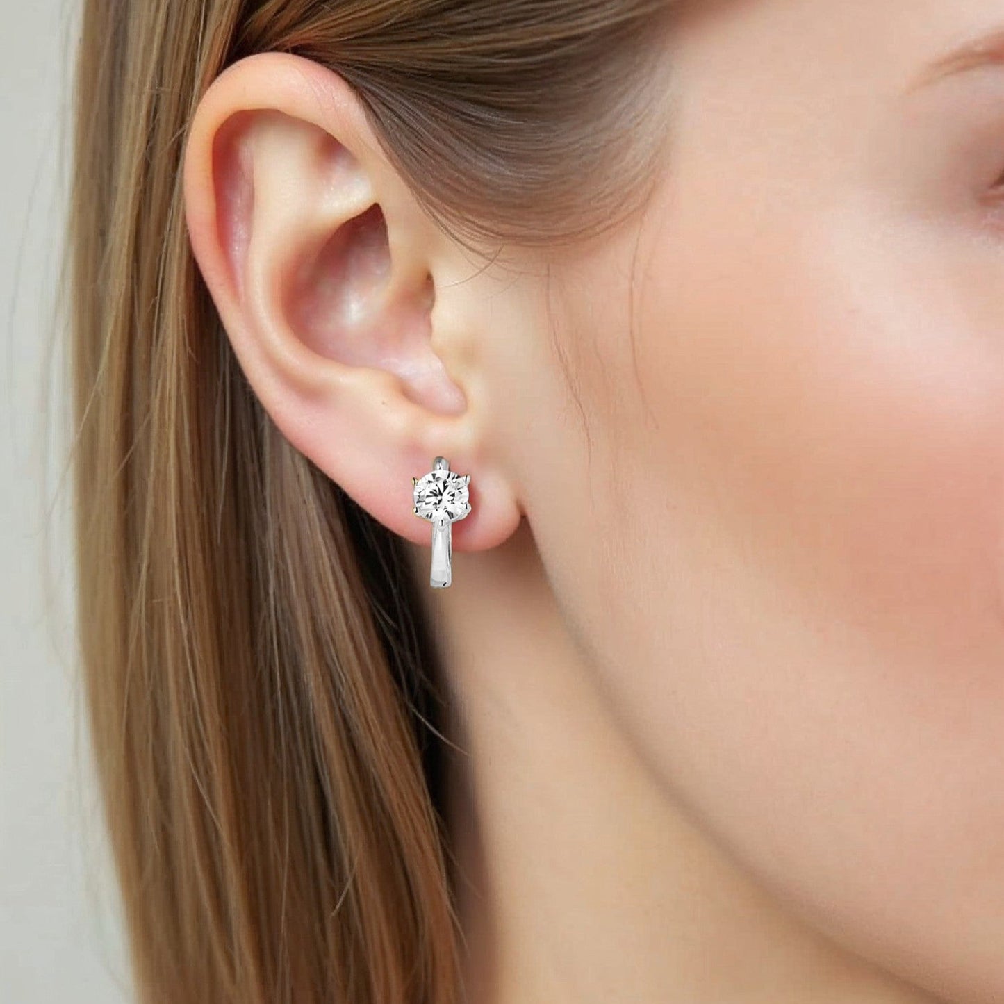 Vielring - Creolen mit Zirkonia Stein - 925 Silber - Gold