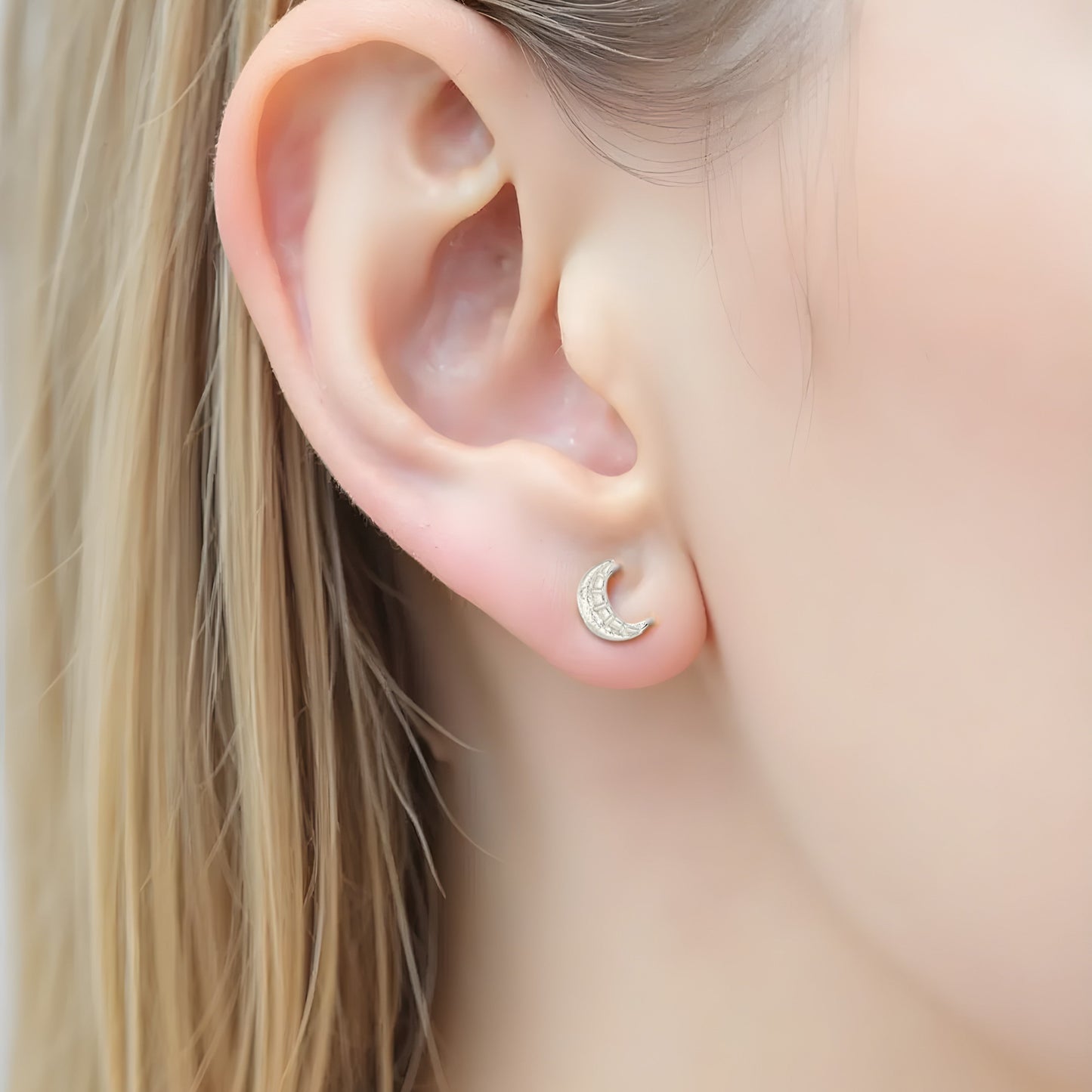 Vielring - Mond Ohrstecker - 925 Silber - Gold / Einzeln