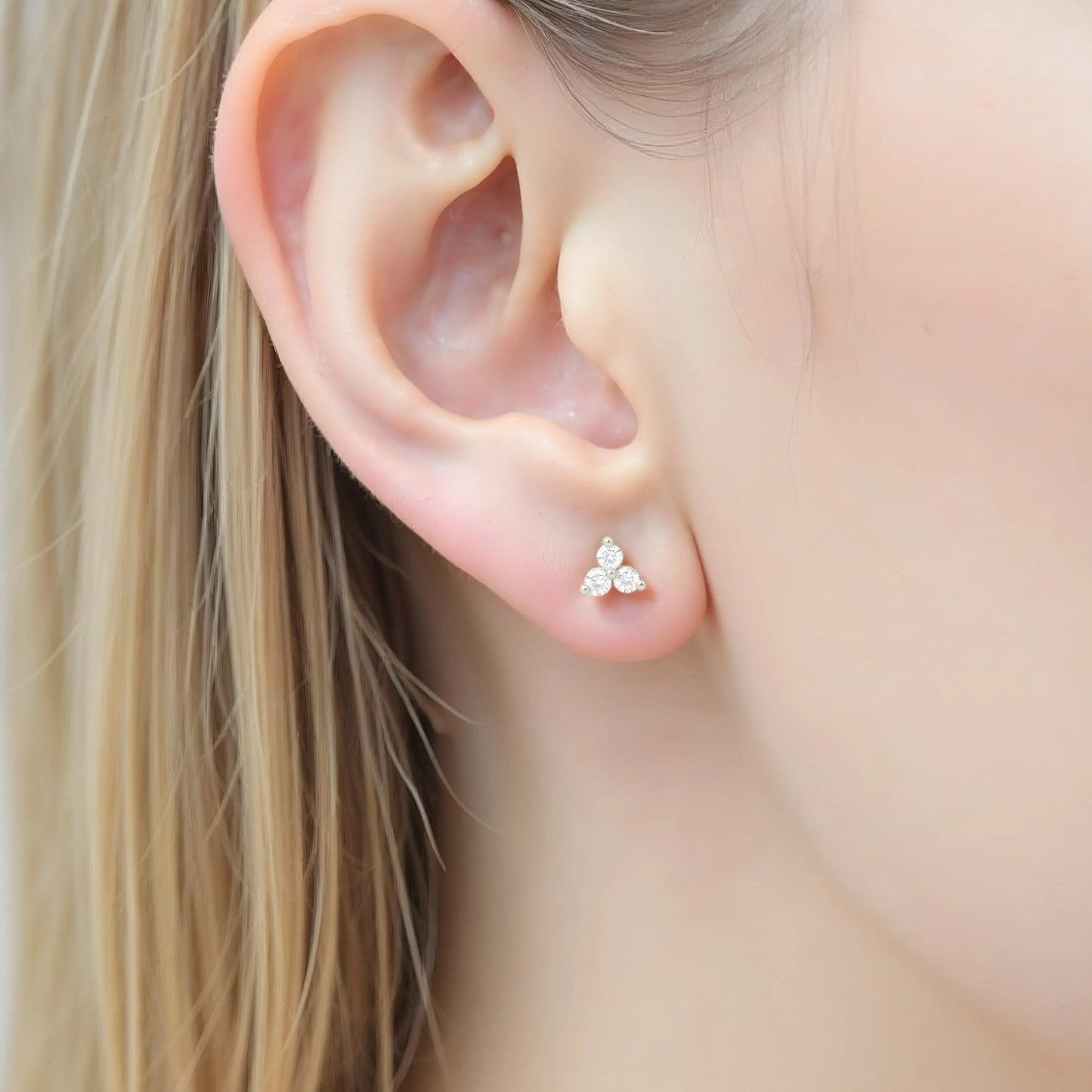 Vielring - Kristall Steine Ohrstecker - 925 Silber - Gold / Einzeln