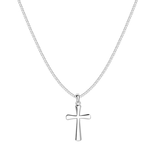 Cross Necklace Rounded - 925 Silver