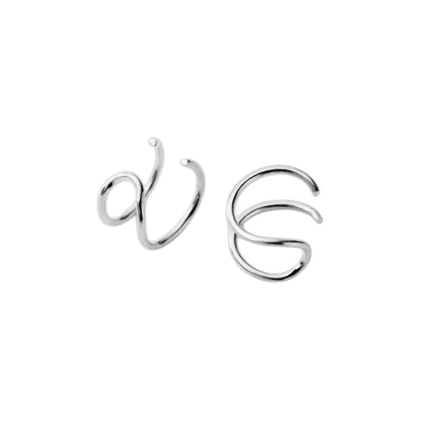 Vielring - Doppelter Ear Cuff - 925 Silber - 925 Silber / Einzeln