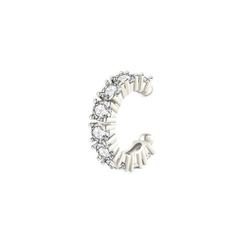 Vielring - Zirkonia Steinen Ear Cuff - 925 Silber - Gold / Einzeln