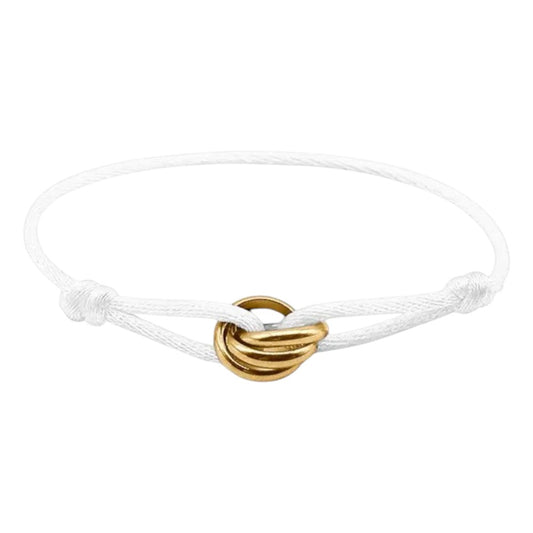 Vielring - Infinity Armband - Stoff - Weiß