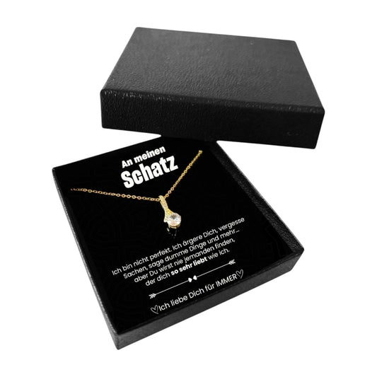 Vielring - "An meinen Schatz" Liebesschleifen Halskette - 925 Silber - Gold