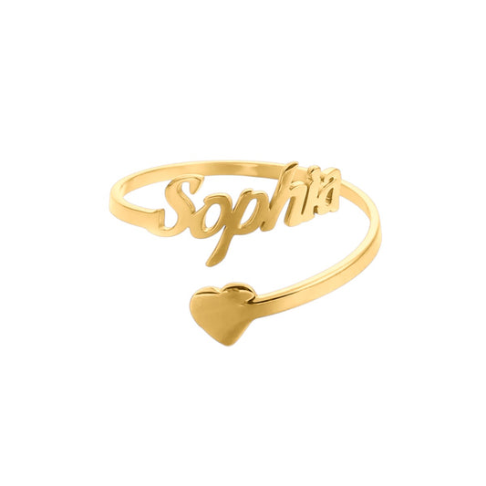 Vielring - Ring mit persönlichem Namen - 925 Silber - Gold / Edelstahl