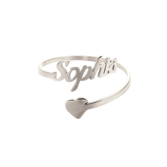 Vielring - Ring mit persönlichem Namen - 925 Silber - Silber / Edelstahl