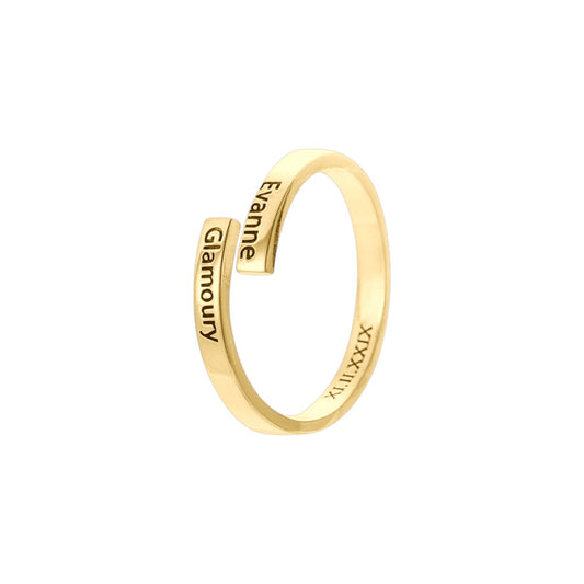 Vielring - Doppel Ring mit persönlichen Gravuren - 925 Silber - Gold