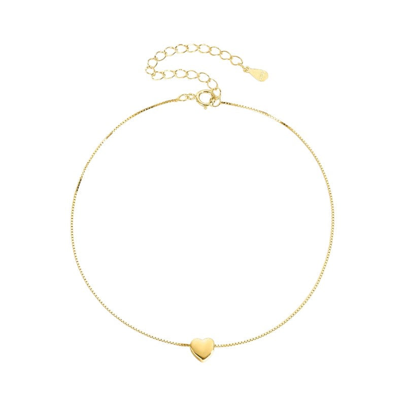 Vielring - Herz Fußkettchen - 925 Silber - Gold
