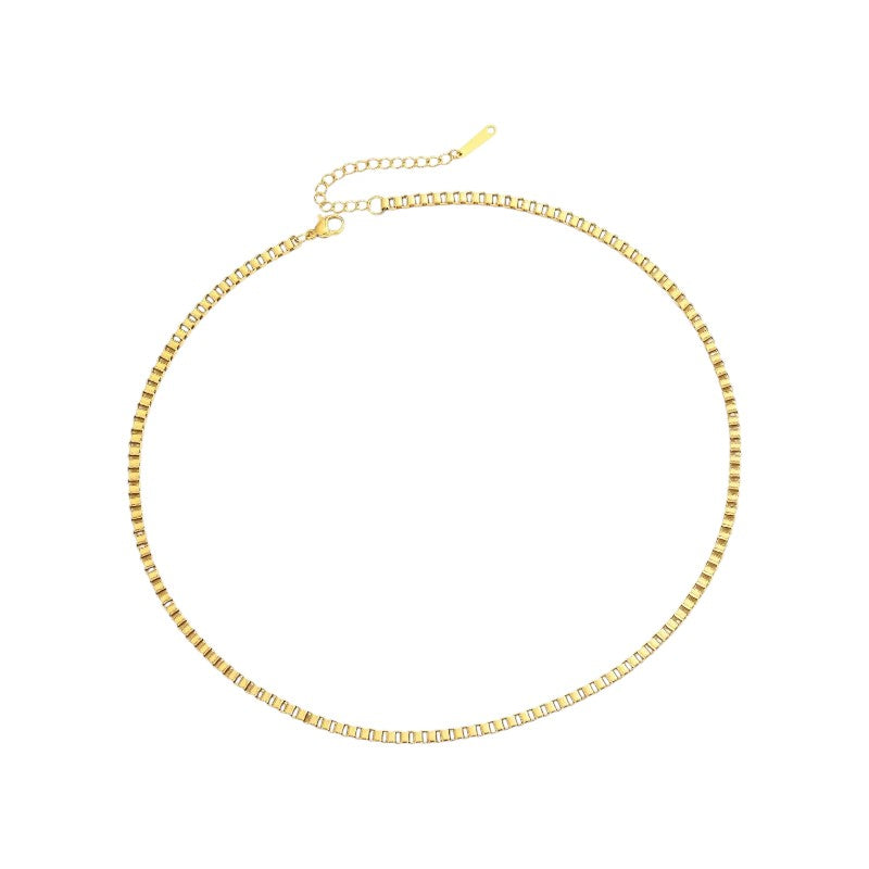 Vielring - Quadratische Glieder Fußkettchen - Edelstahl - Gold