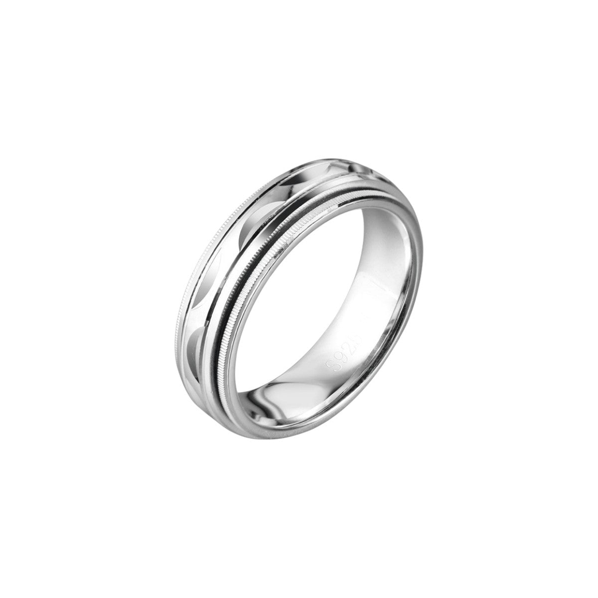 Vielring - Mustergeprägter Drehbarer Ring - 925 Silber - Silber / 16 mm - US 6