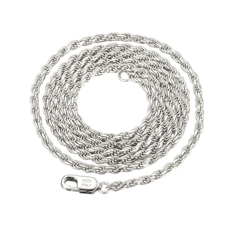 Vielring - Kordelhalskette 3 mm - 925 Silber - Gold / 45 cm