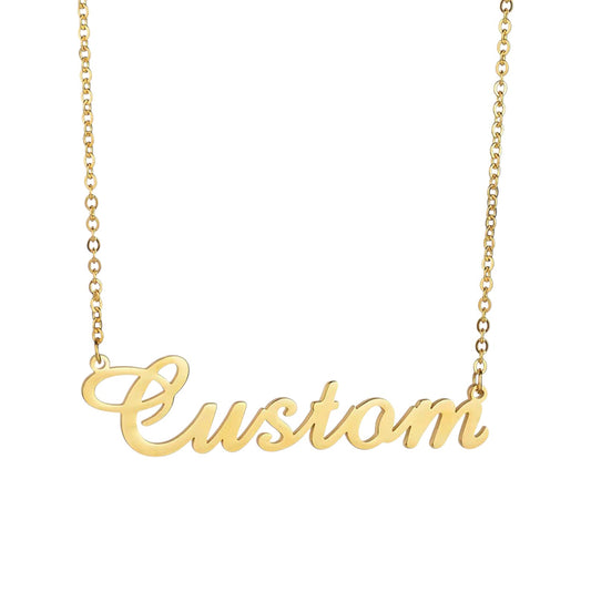 Vielring - Namenskette mit Buchstaben - 925 Silber - Gold / Edelstahl