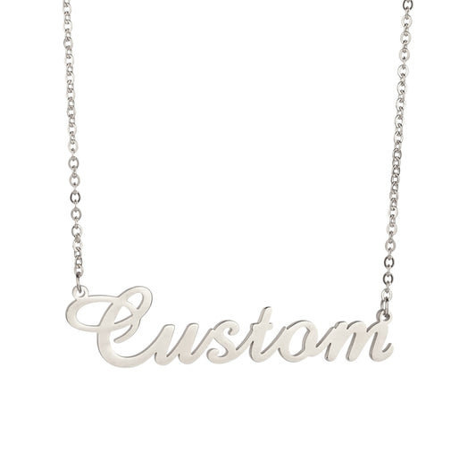 Vielring - Namenskette mit Buchstaben - 925 Silber - Silber / Edelstahl