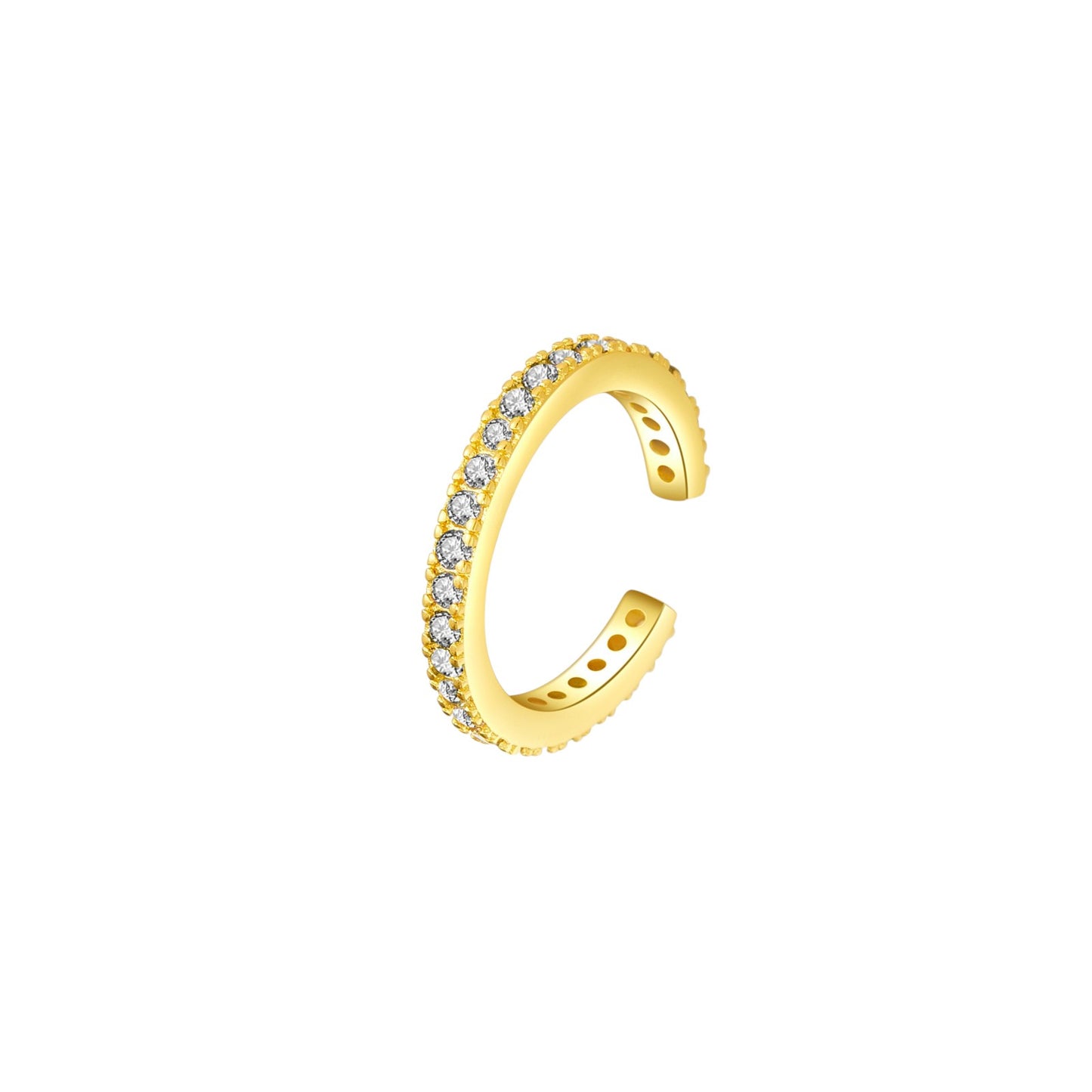 Vielring - Filigraner Zirkonia Steinen Ear Cuff - 925 Silber - Gold / Einzeln