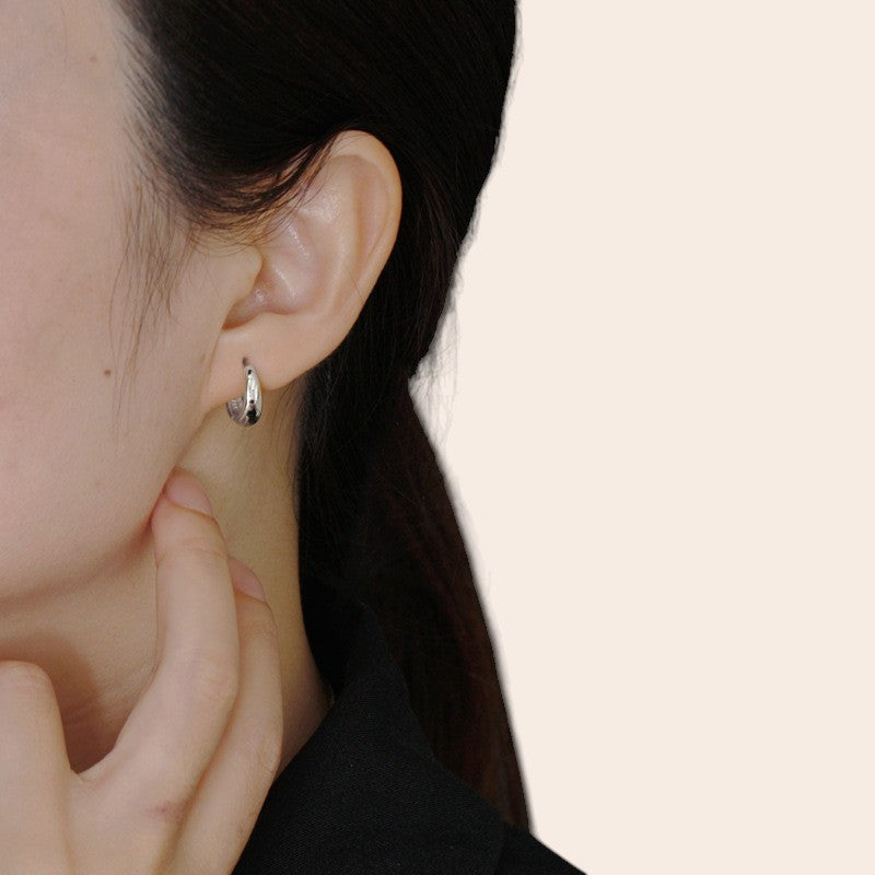 Vielring - Chunky Ohrringe - 925 Silber - Gold / 6 mm / Einzeln