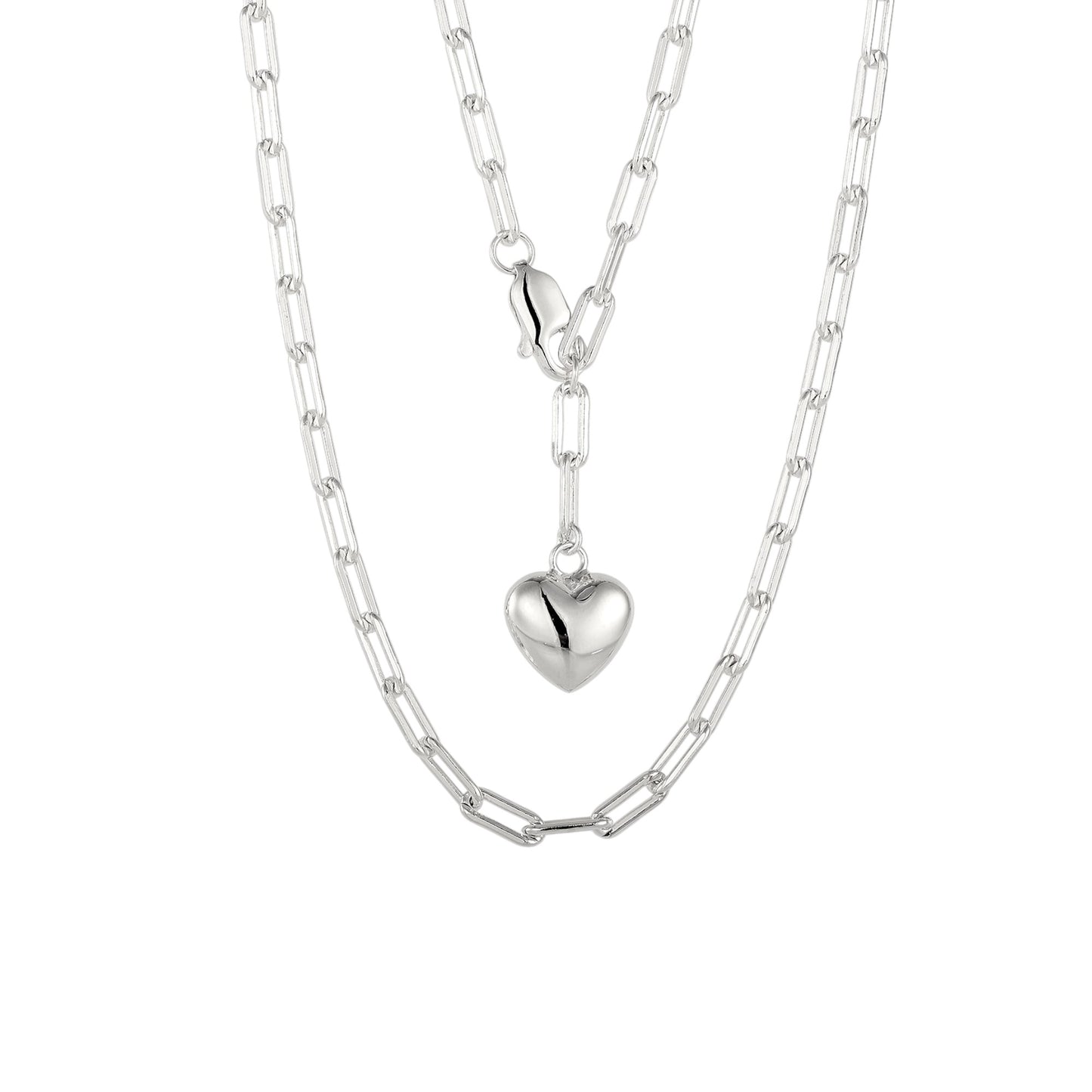 Vielring - Gliederhalskette mit Herz - 925 Silber - Gold