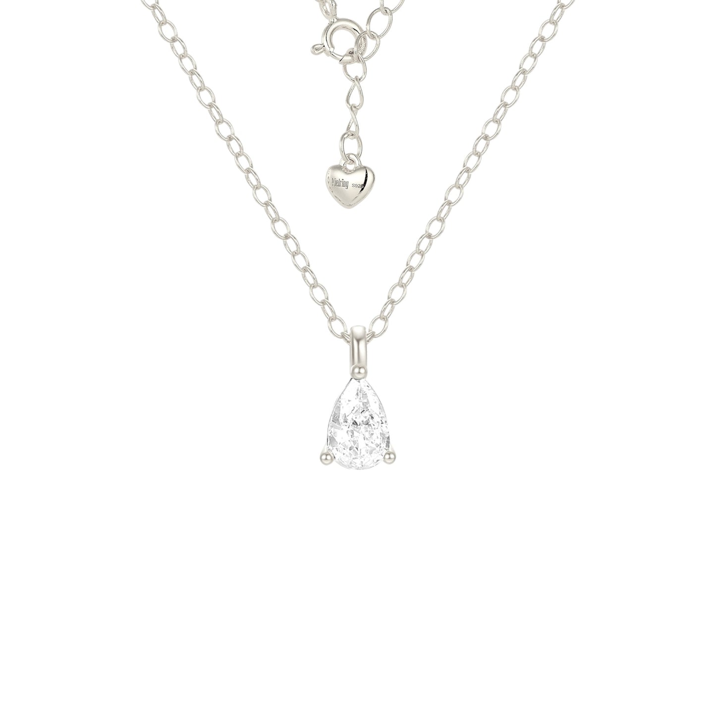 Vielring - Wassertropfen Kristall Halskette - 925 Silber - Gold