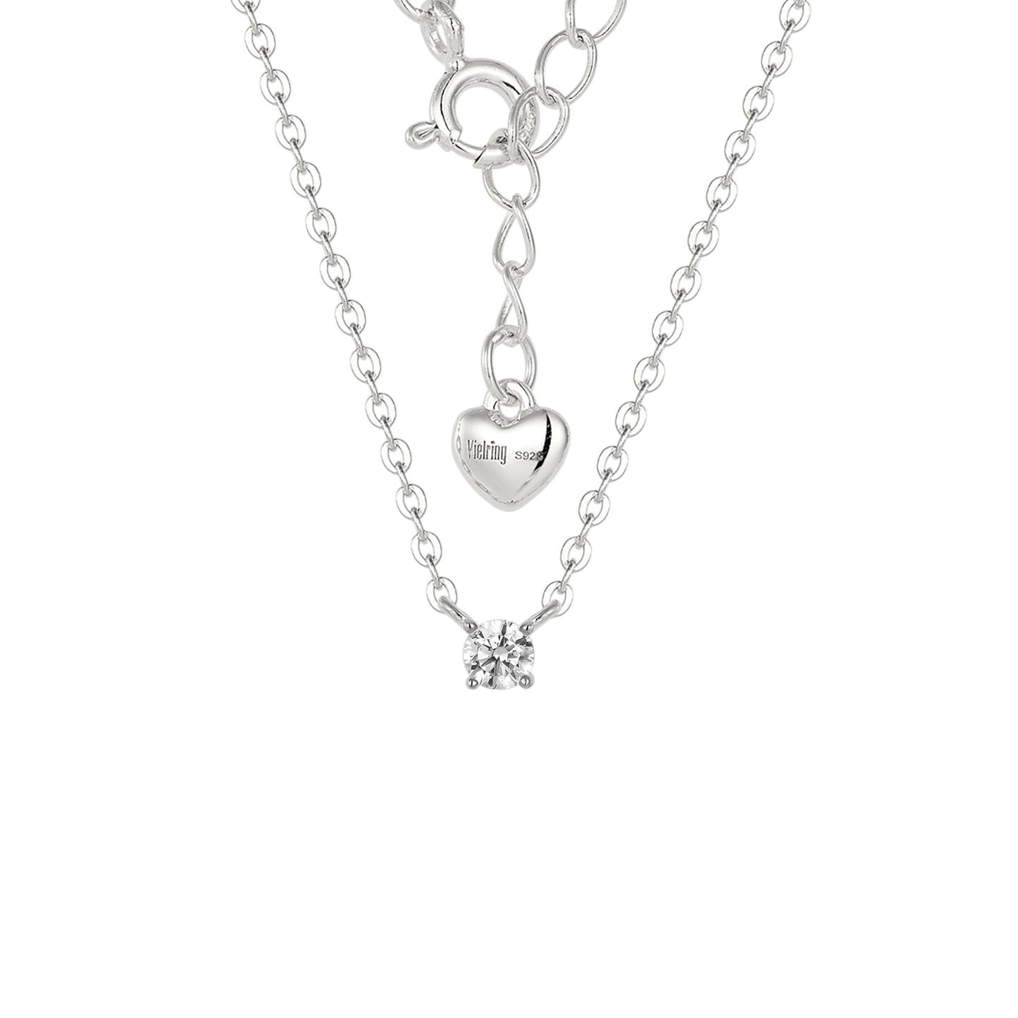 Vielring - Kristallstein Halskette - 925 Silber - Gold