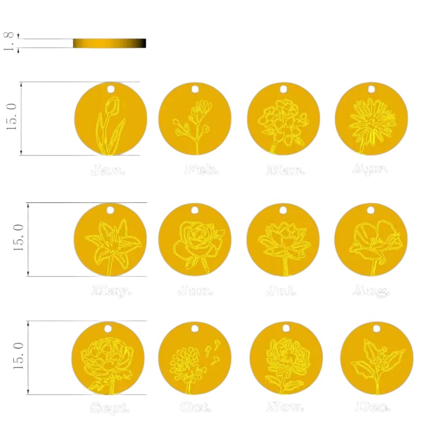 Vielring - Geburtsblumen Halskette Gold - Jan.
