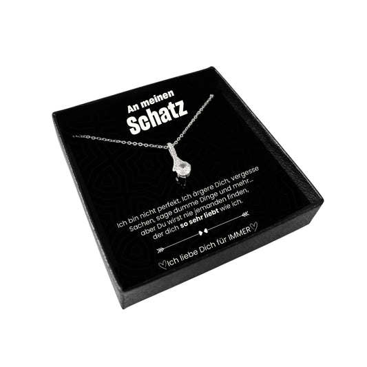 Vielring - "An meinen Schatz" Liebesschleifen Halskette - 925 Silber - Silber