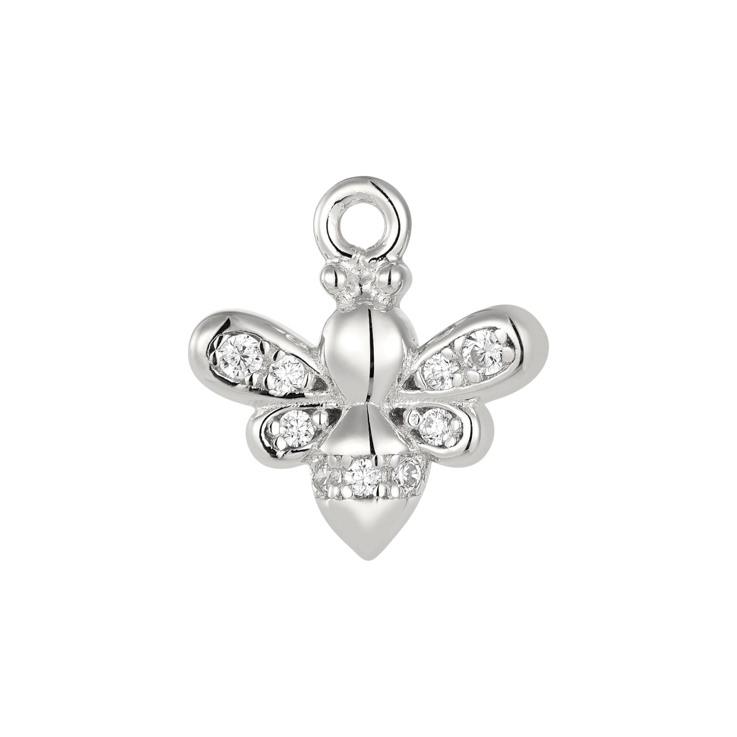 Vielring - Bienen Charm mit Zirkonia Steinen - 925 Silber - Silber