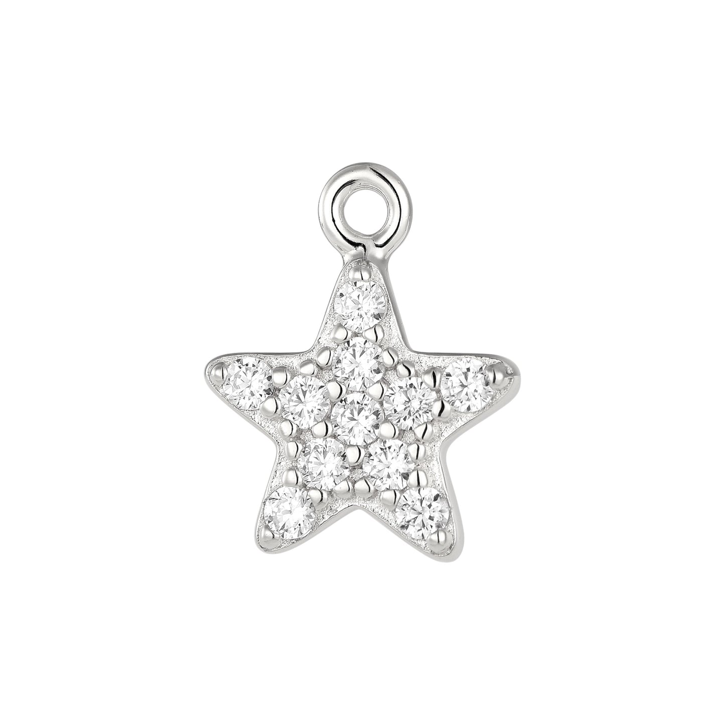 Vielring - Stern Charm mit Zirkonia Steinen - 925 Silber - Silber
