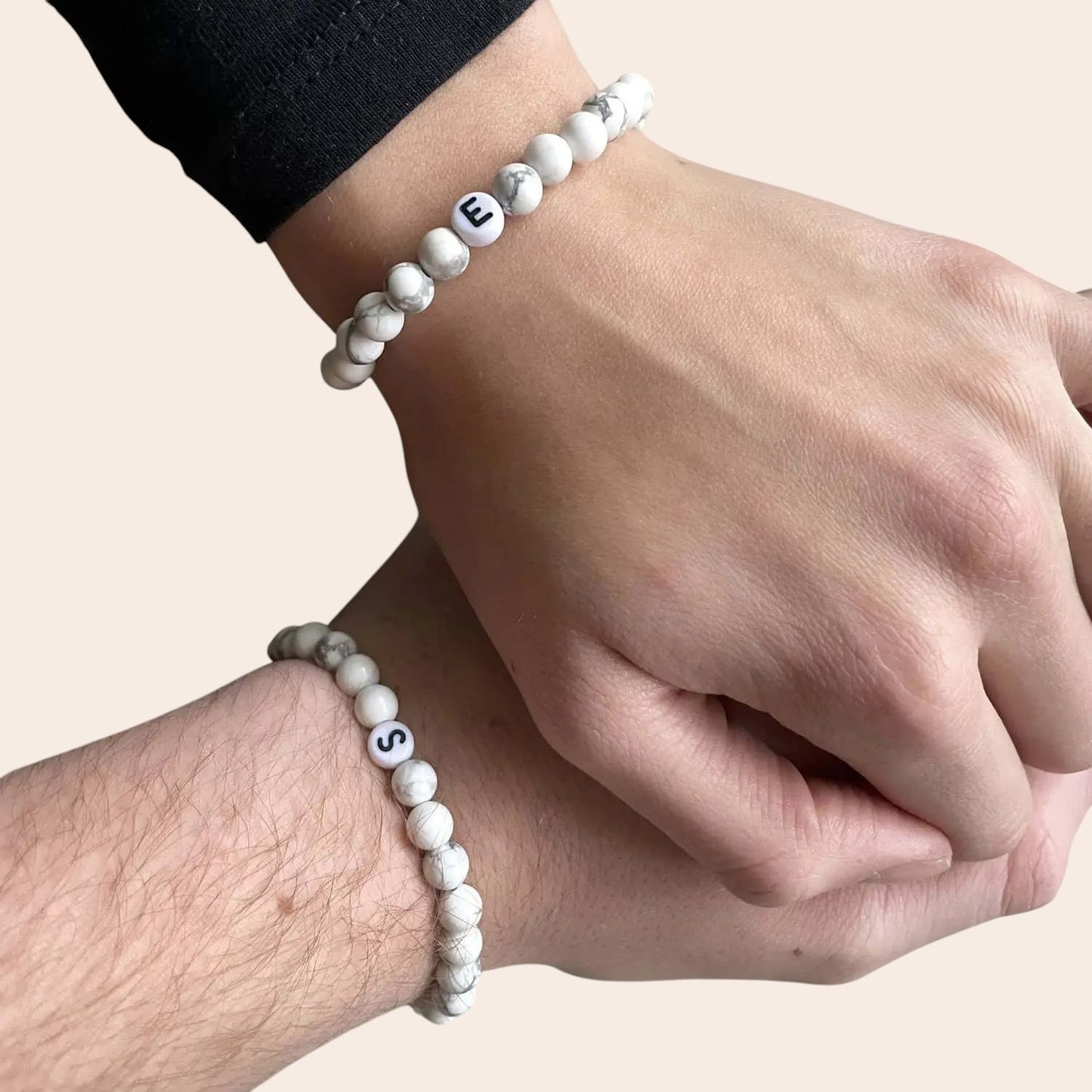 Partner bracelet for couples • Personalized with initial letter