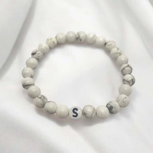 Vielring - Partnerarmband für Paare • Personalisiert mit Anfangsbuchstabe - Weiß / A