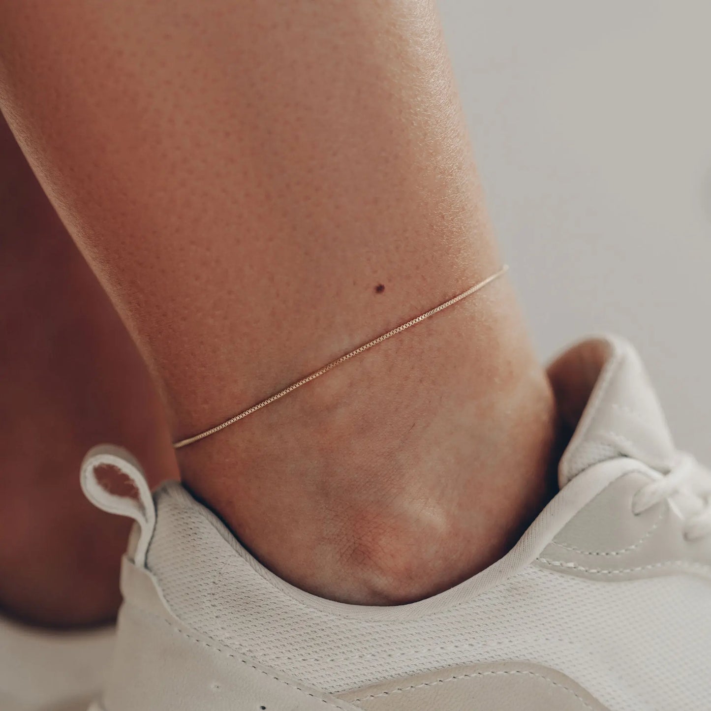 Vielring - Quadratische Glieder Fußkettchen - Edelstahl - Gold