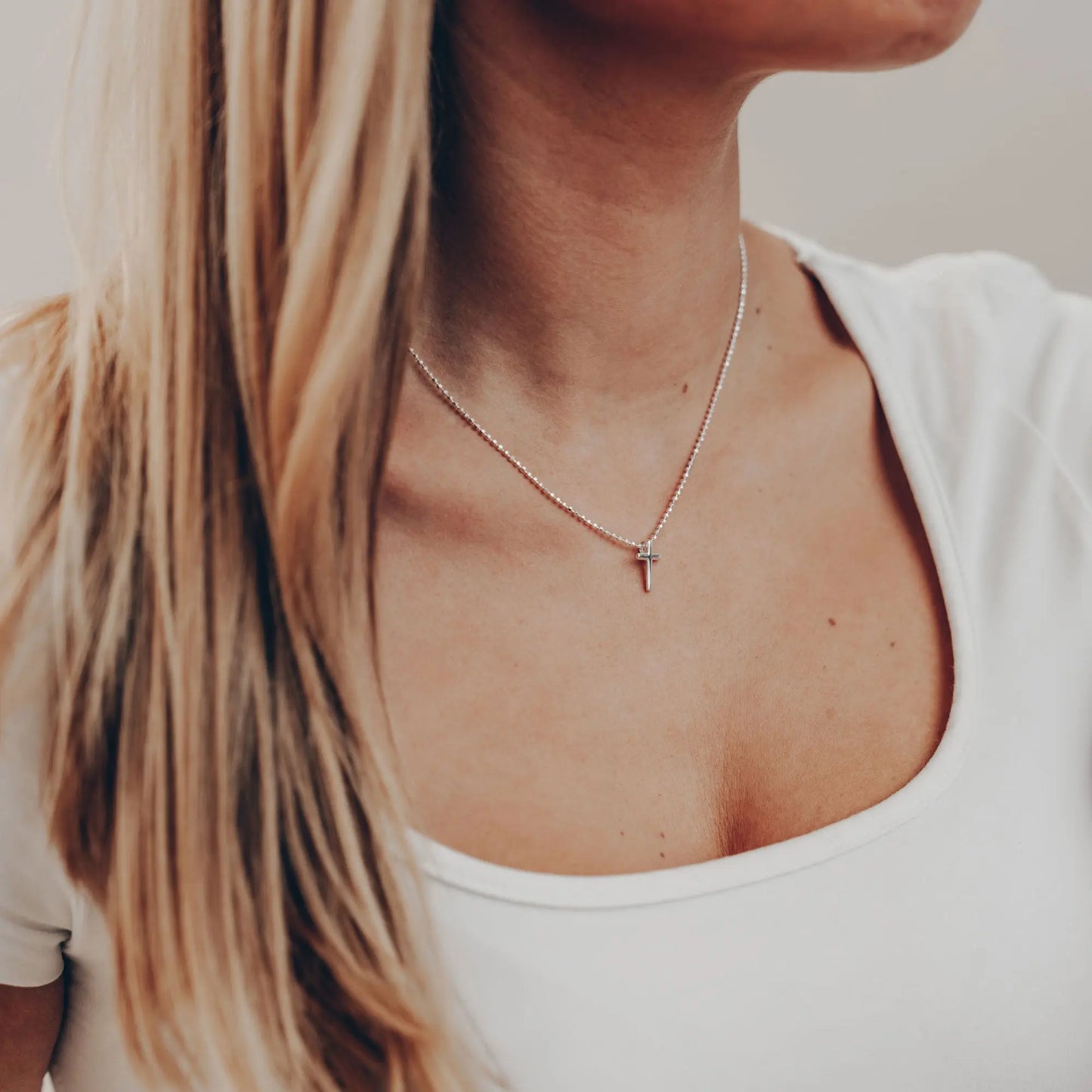 Vielring - Feine Kreuz Halskette - 925 Silber - Gold