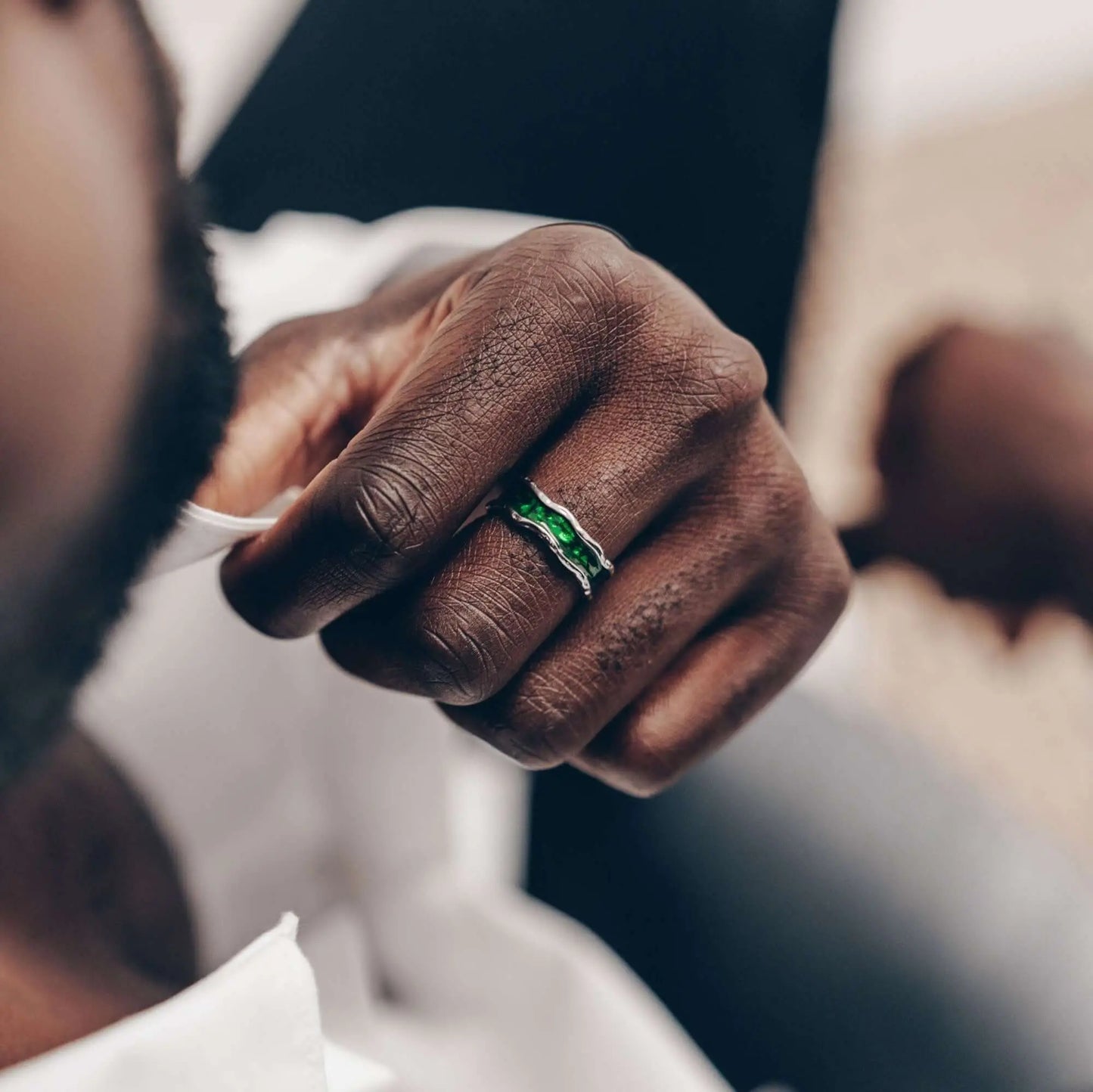 Vielring - Stein Ring - 925 Silber - Schwarz