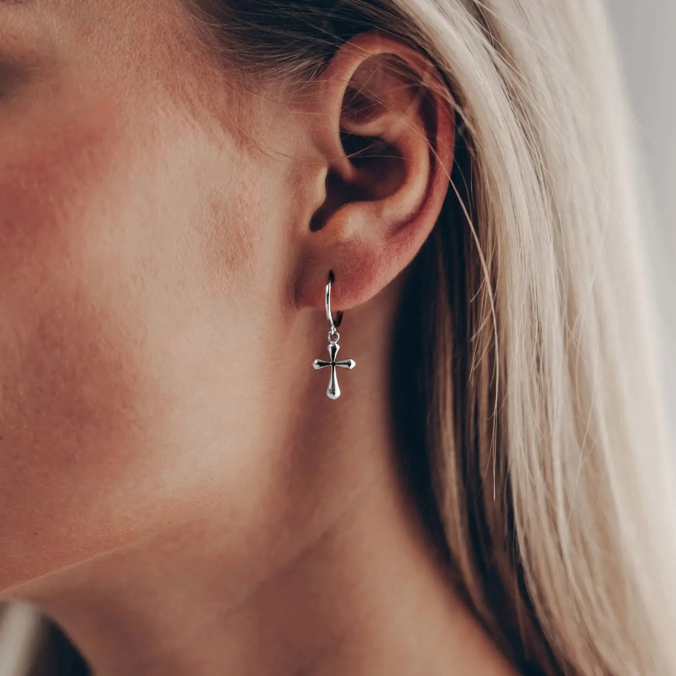 Vielring - Kreuzanhänger Creolen - 925 Silber - Gold