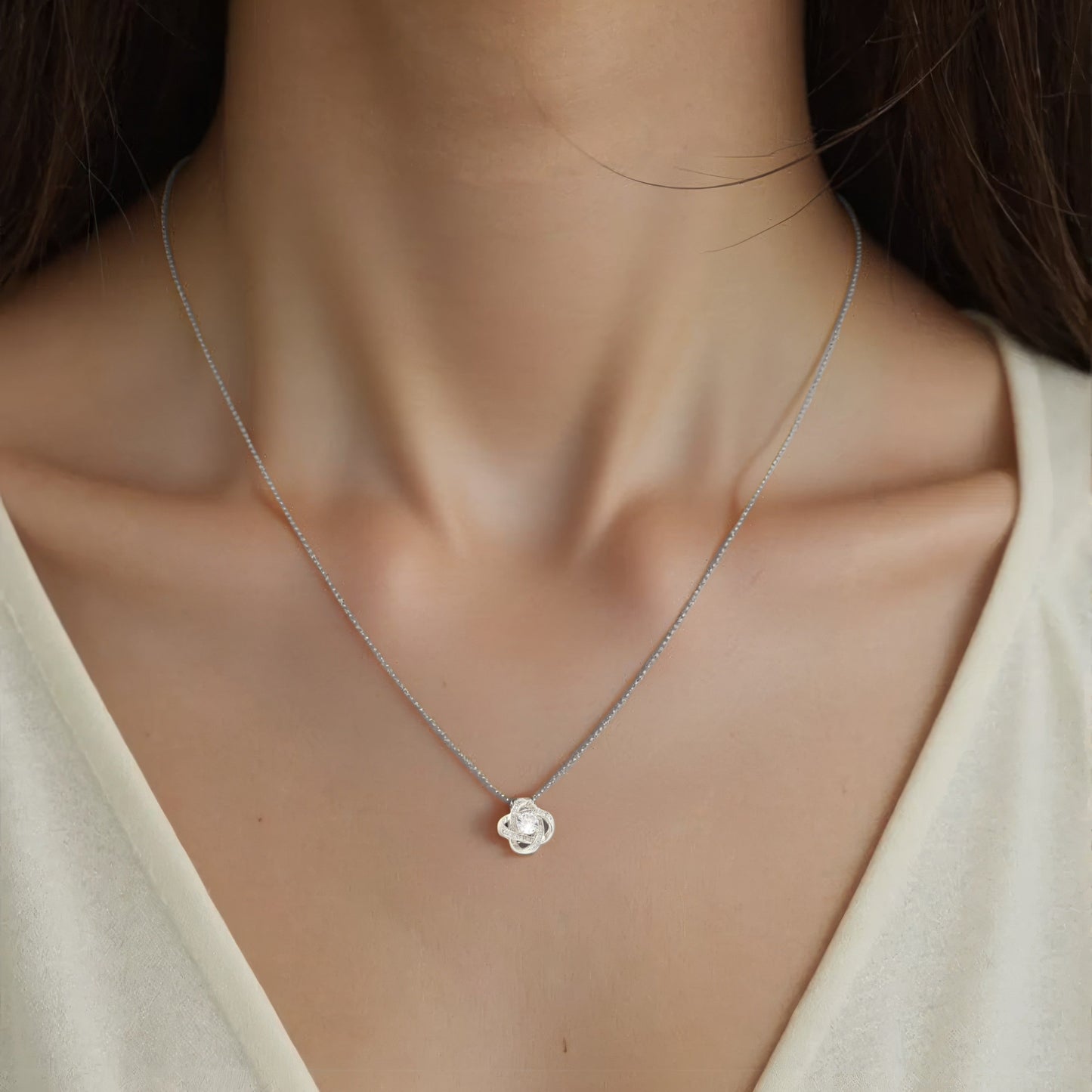 "To my sweetheart" love bow necklace - 925 silver