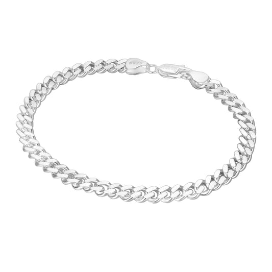 curb chain bracelet 5mm - 925 silver