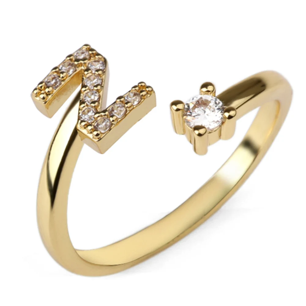 Zirconia Letter Ring - Stainless Steel