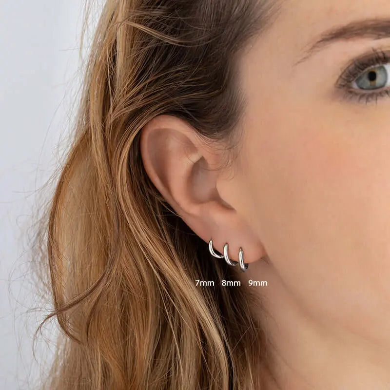 Vielring - Teeny Creolen 1,3 mm Dicke - 925 Silber - Gold / 5 mm / Einzeln