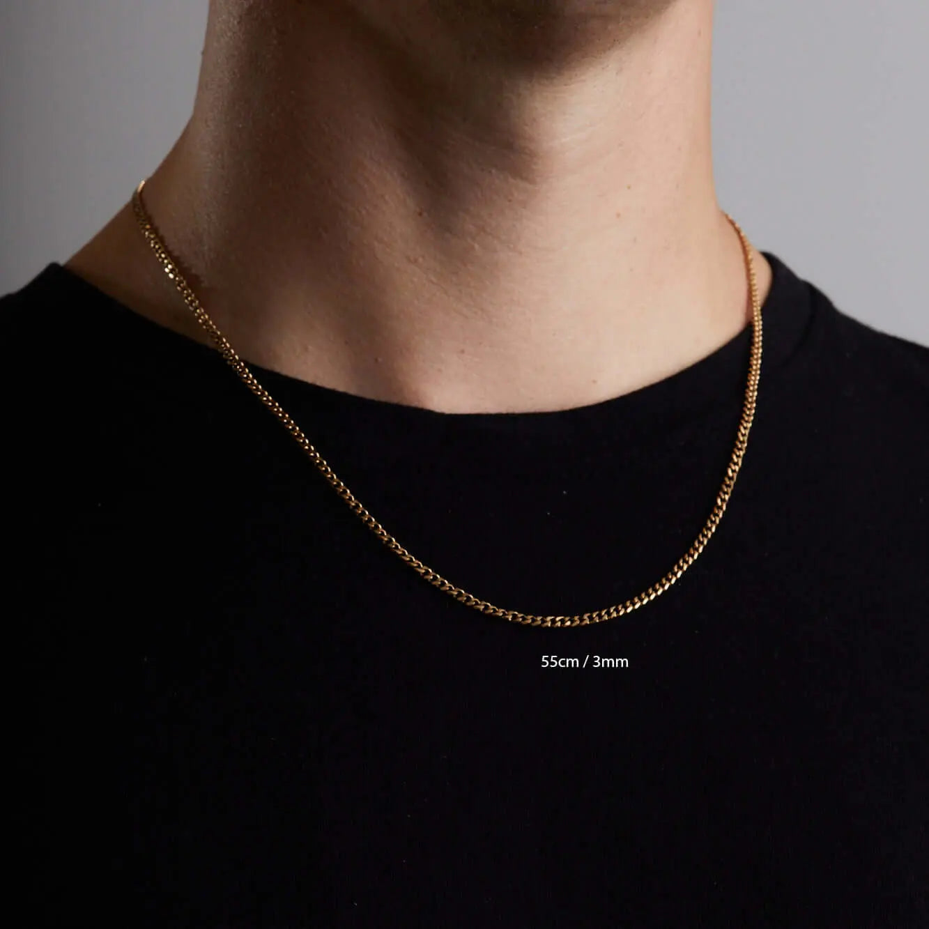 Vielring - Gliederkette Halskette - 925 Silber - Gold / 3 mm / 45 cm