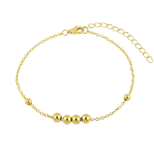 Vielring - Perlen Anti-Stress-Armband – 925 Silber - Gold