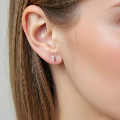 Dainty crystal hoop earrings • Zirconia crystals