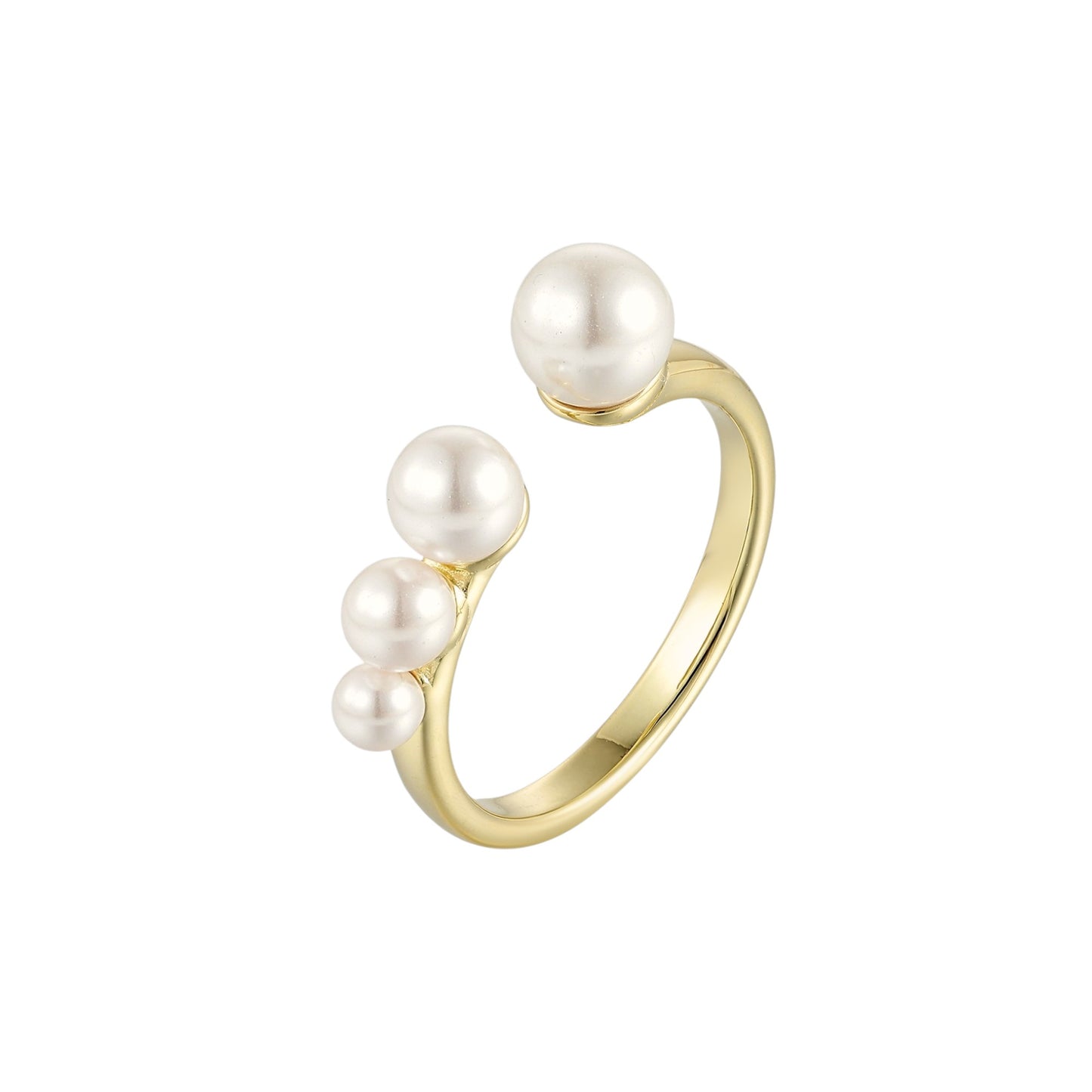 Square ring with zirconia stones - 925 silver