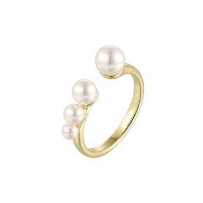 Square ring with zirconia stones - 925 silver