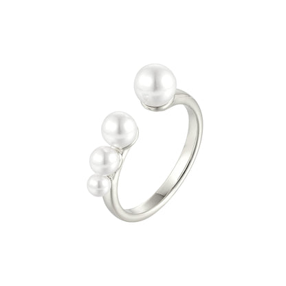 Square ring with zirconia stones - 925 silver