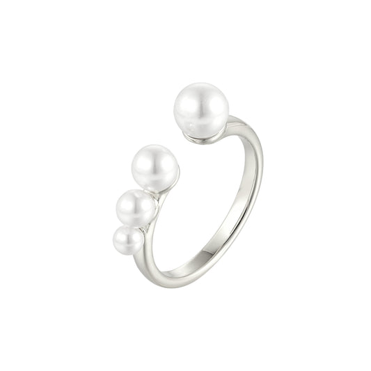 Vielring - Ring mit Süßwasserperlen - 925 Silber - Silber