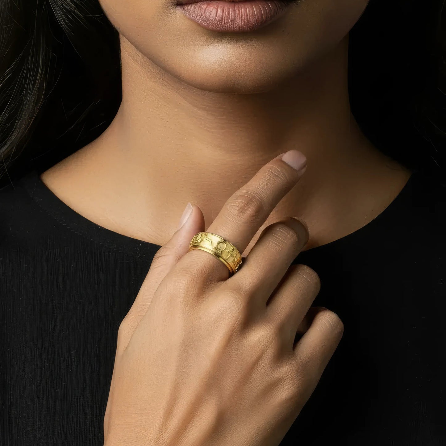 Schutzsymbol Anti-Stress-Ring – Edelstahl