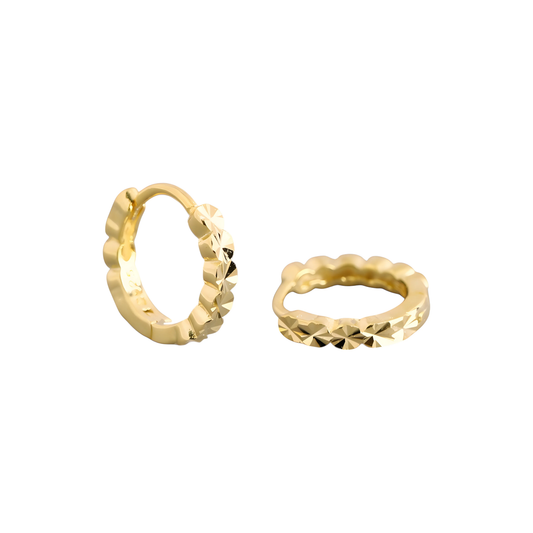 Vielring - Sonnen Creolen - 925 Silber - Gold / Einzeln