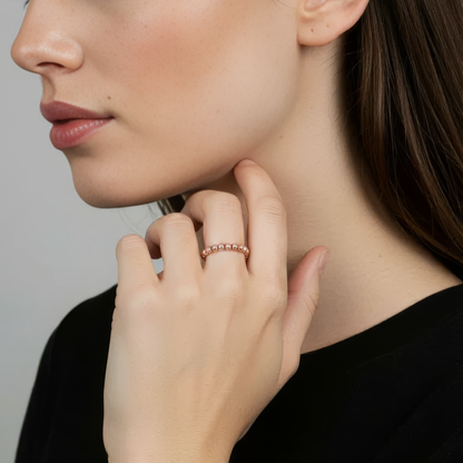 Vielring - Elastischer Kugel Anti-Stress-Ring - Edelstahl / Gold / 49-54