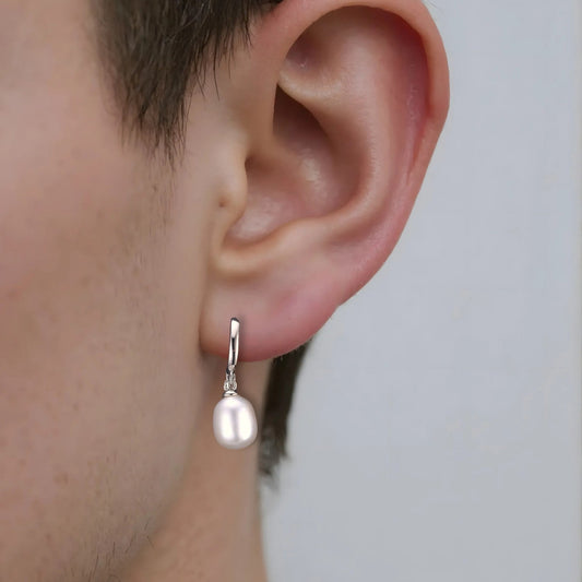 Vielring - Creole mit Süßwasserperle - 925 Silber - Silber / Einzeln