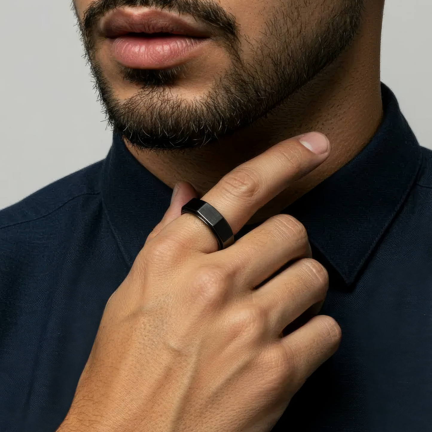 Vielring - Oktagon Anti-Stress-Ring – Edelstahl - Gold / 49 | ø15.6